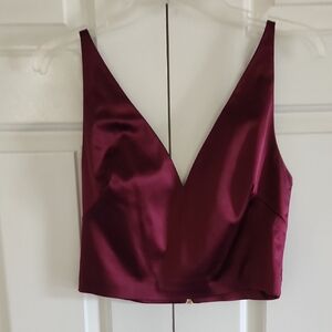 Marciano Rich Burgundy Satin Top Size 8